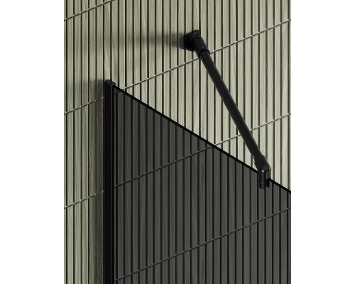 Душевая перегородка Maybah Glass 1090x1950 в узком профиле Черный стекло графитовое