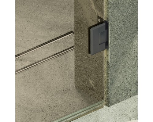 Душевая дверь Maybah Glass 705x1950 на петлях Черный стекло бронзовое