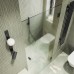 Душевая дверь Maybah Glass 705x1950 на петлях Черный стекло сатиновое