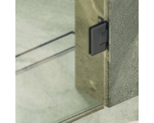 Душевая дверь Maybah Glass 705x1950 на петлях Черный стекло сатиновое