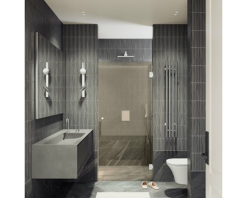 Душевая дверь Maybah Glass MGD-520-4 805x1950 на петлях Хром глянцевый стекло бронзовое