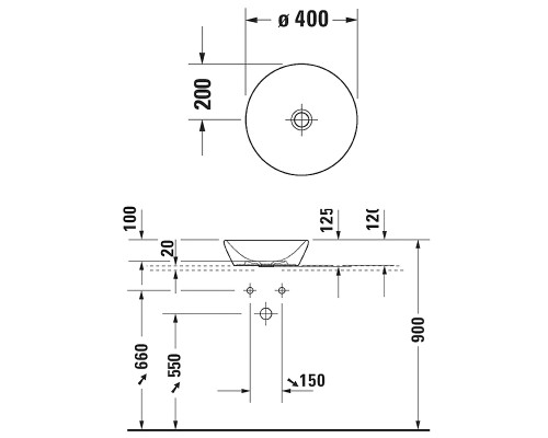 Раковина-чаша Duravit D-Neo 40 2371401370 Антрацит матовый
