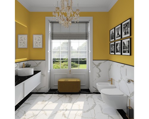 Комплект унитаза с инсталляцией Aqueduto Ovo AQDS021 с сиденьем Микролифт и клавишей смыва Хром