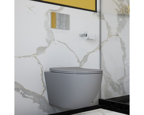 Комплект унитаза с инсталляцией Aqueduto Ovo AQDS021 с сиденьем Микролифт и клавишей смыва Хром