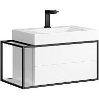 Тумба под раковину Clarberg Logic 80 R LOG0108R  подвесная Белая