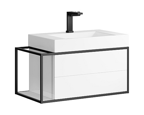 Тумба под раковину Clarberg Logic 80 R LOG0108R  подвесная Белая