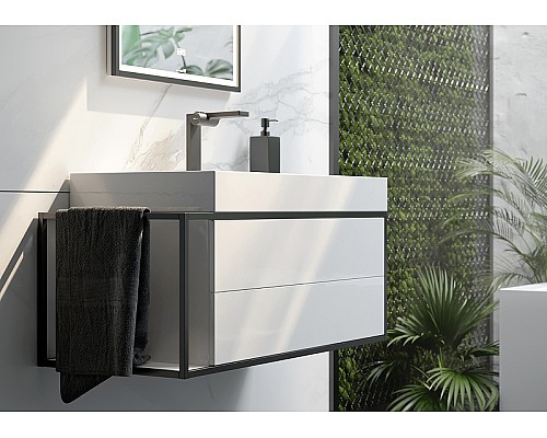 Тумба под раковину Clarberg Logic 80 R LOG0108R  подвесная Белая