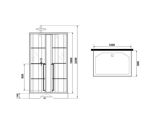 Душевая кабина Niagara Standart 120x80 L без гидромассажа