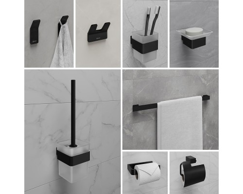 Двойной крючок Lemark Smooth Line 9712005 Черный матовый