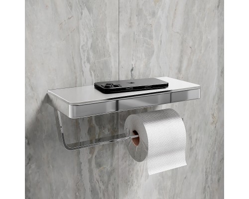 Держатель туалетной бумаги Lemark Glass Line 9721040 двойной Хром