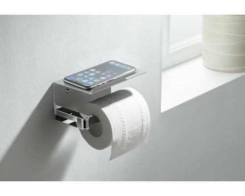 Держатель туалетной бумаги Schein 9356CH с полкой Хром