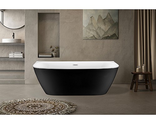 Акриловая ванна Esbano San Marino 170x80 ESVASANMB Черная Белая без гидромассажа Акриловая ванна Esbano San Marino 170x80 ESVASANMB Черная Белая без гидромассажа