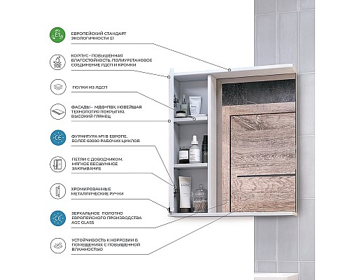 Зеркало со шкафом Vigo Callao 50 L z.CAL.50.L Белое