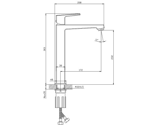 Смеситель для раковины Splenka S01.15 Хром