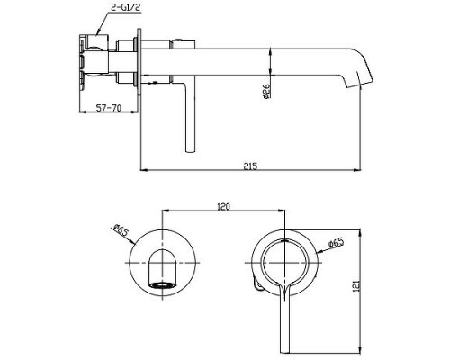 Смеситель для раковины Raglo R20.11.06 Черный матовый