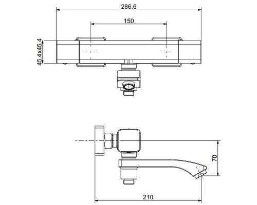 Смеситель для ванны Raglo R01.36 с термостатом Хром