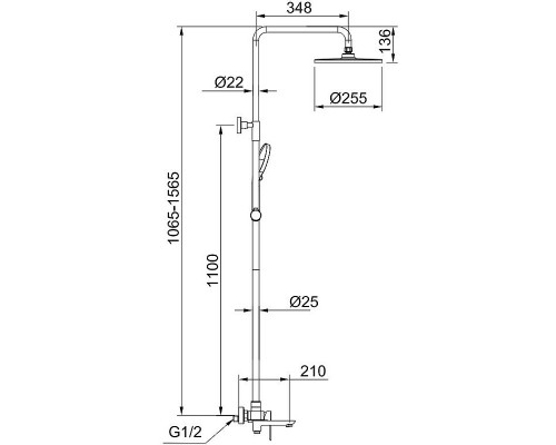Душевая система Raglo R03.24.09 Графит матовый