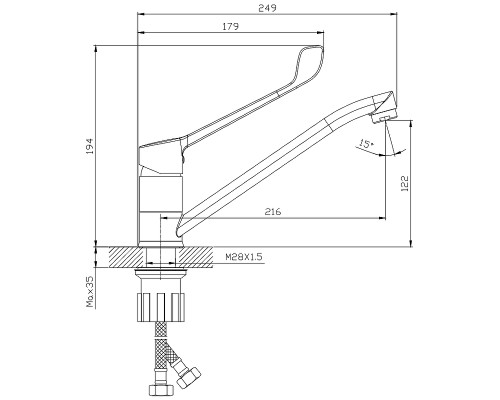 Смеситель для кухни Splenka S08.42 Хром