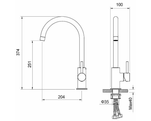 Смеситель для кухни Aquatek Европа AQ1382CR Хром