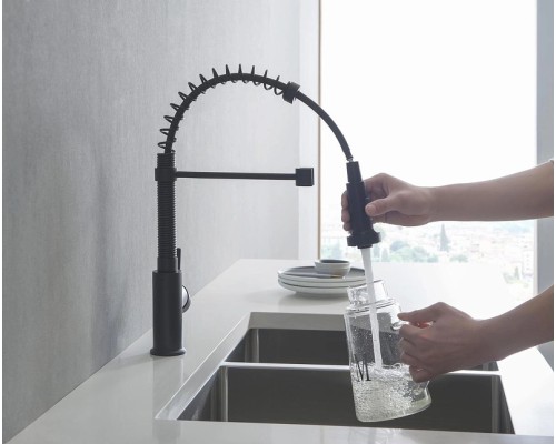 Смеситель для кухни Aquatek Европа AQ1387MB Черный матовый