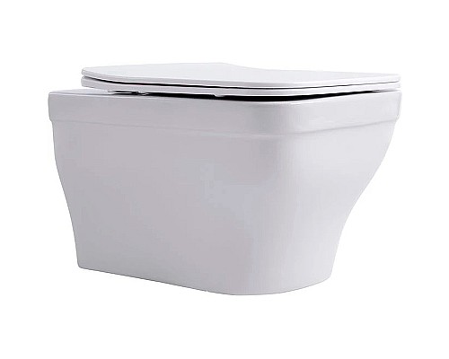 Комплект унитаза с инсталляцией Aquatek Set Aquatek Амадео-010 4в1 с сиденьем Микролифт и клавишей смыва Хром глянцевый