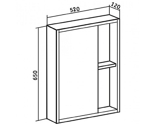 Зеркальный шкаф Runo Эко 52 00-00001324 Железный камень