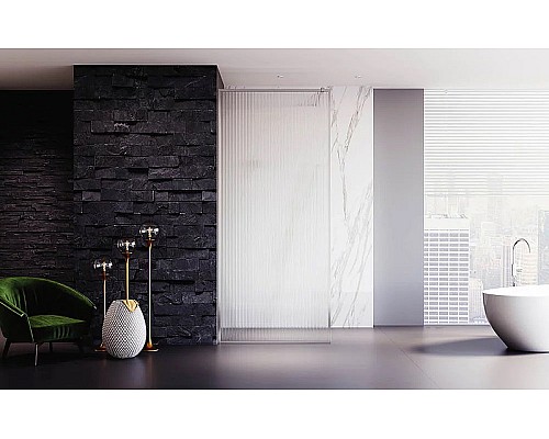 Душевая перегородка Veconi Korato KR-81F 80 KR81F-80-08-C4 профиль Хром стекло рифленое