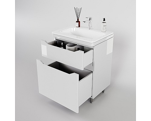 Тумба под раковину Style Line Марелла 70 Люкс Plus СС-00002399 Белый глянец антискрейтч