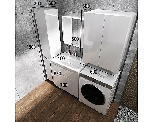 Тумба под раковину Style Line Марелла 70 Люкс Plus СС-00002399 Белый глянец антискрейтч