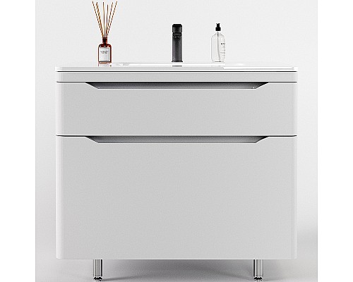 Тумба под раковину Style Line Марелла 90 Люкс Plus СС-00002416 Белый матовый антискрейтч