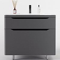 Тумба под раковину Style Line Марелла 90 Люкс Plus СС-00002418 Серый матовый антискрейтч