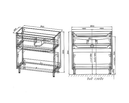 Тумба под раковину Style Line Марелла 90 Люкс Plus СС-00002418 Серый матовый антискрейтч