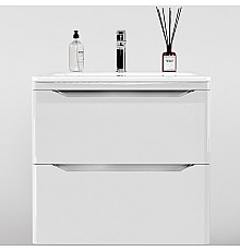 Тумба под раковину Style Line Марелла 60 Люкс Plus СС-00002405 подвесная Белый глянец антискрейтч