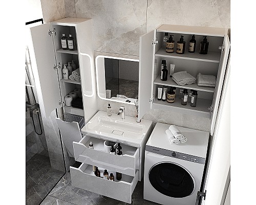 Тумба под раковину Style Line Марелла 70 Люкс Plus СС-00002408 подвесная Белый глянец антискрейтч