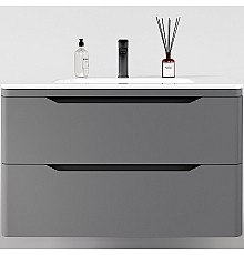 Тумба под раковину Style Line Марелла 90 Люкс Plus СС-00002415 подвесная Серый матовый антискрейтч