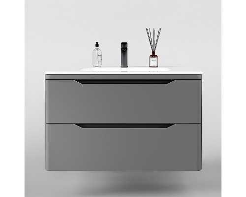 Тумба под раковину Style Line Марелла 90 Люкс Plus СС-00002415 подвесная Серый матовый антискрейтч