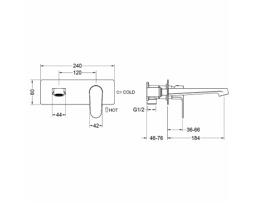 Смеситель для раковины Aquatek Оберон AQ1213MB Черный матовый
