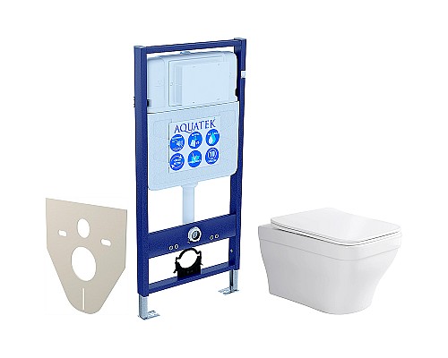 Комплект унитаза с инсталляцией Aquatek Set Aquatek Амадео с сиденьем Микролифт