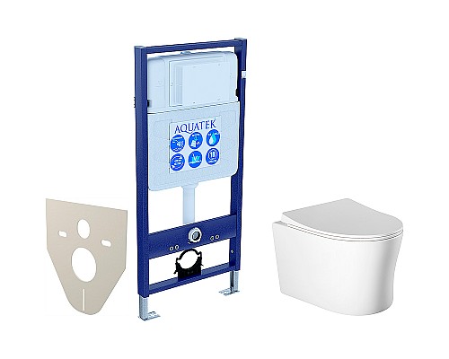 Комплект унитаза с инсталляцией Aquatek Set Aquatek Ника с сиденьем Микролифт