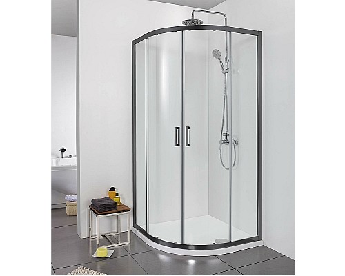 Душевой уголок Aquatek 80х80 AQ ARI RO 08020BL профиль Черный стекло прозрачное