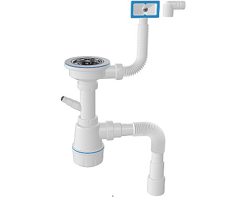 Сифон для кухонной мойки Nova 1047 Белый