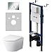 Комплект унитаза с инсталляцией AM.PM Sense FlashClean IS90151.741701 с сиденьем Микролифт и клавишей смыва Хром глянцевый