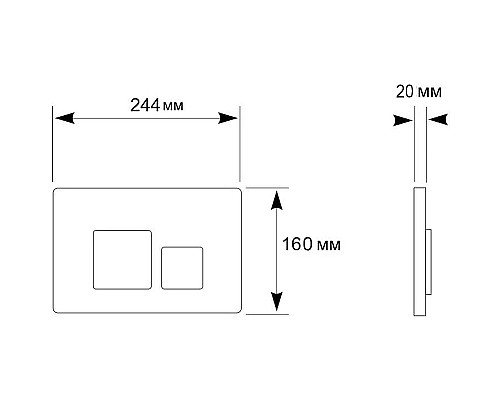 Клавиша смыва Aquanika Basic B-type 01.02.22 Белая