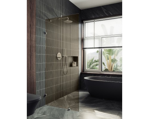 Душевая перегородка Maybah Glass MGD-262-4 790x1950 коннектор стена-стекло Хром глянцевый стекло бронзовое