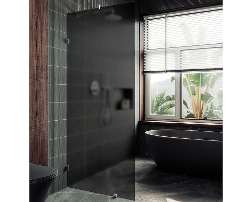 Душевая перегородка Maybah Glass MGD-273-4 990x1950 коннектор стена-стекло Хром глянцевый стекло графитовое матовое