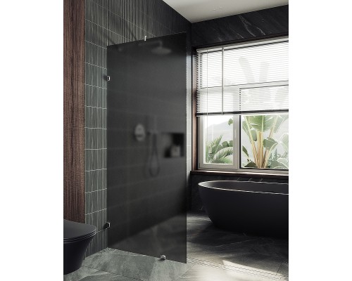 Душевая перегородка Maybah Glass MGD-273-4 990x1950 коннектор стена-стекло Хром глянцевый стекло графитовое матовое