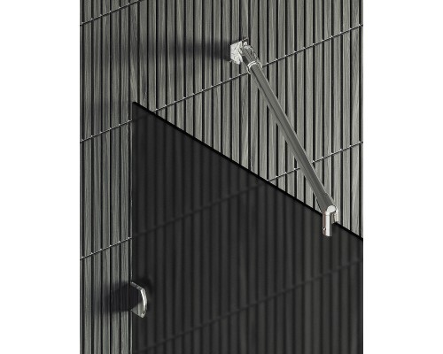 Душевая перегородка Maybah Glass MGD-273-4 990x1950 коннектор стена-стекло Хром глянцевый стекло графитовое матовое