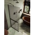 Душевая перегородка Maybah Glass 890x1950 в узком профиле Черный стекло бронзовое матовое