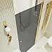 Душевая дверь Maybah Glass MGD-806-3 800x1980 на монопетле Золото стекло графитовое