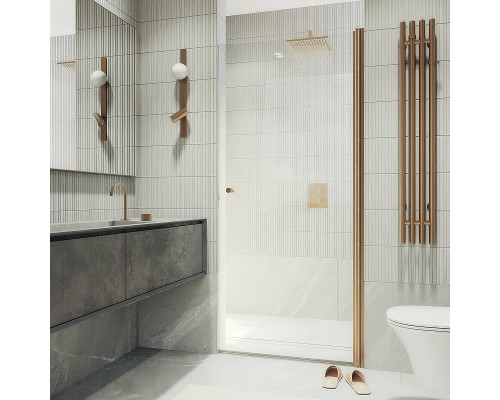 Душевая дверь Maybah Glass MGD-809-2 900x1980 на монопетле Бронза стекло прозрачное